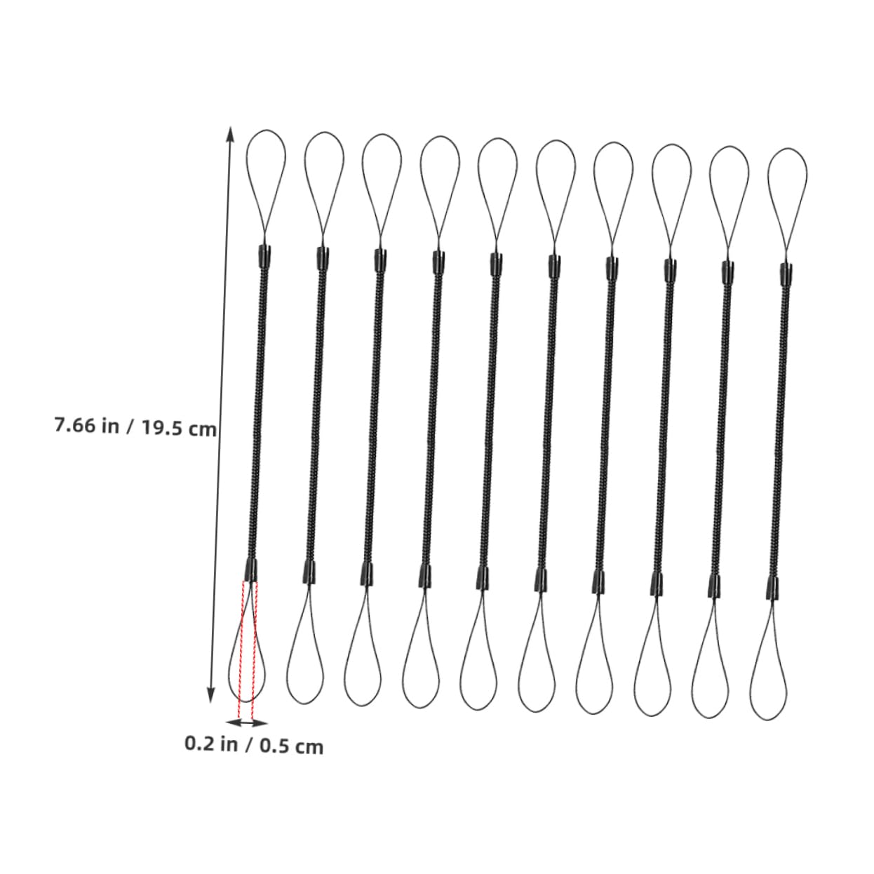VILLCASE 10pcs High Elasticity Plastic Tether Lanyard for Tablet Pens Lose Strap for Secure Attachment Durable and Compact Design for Portable Use for Keys and Items