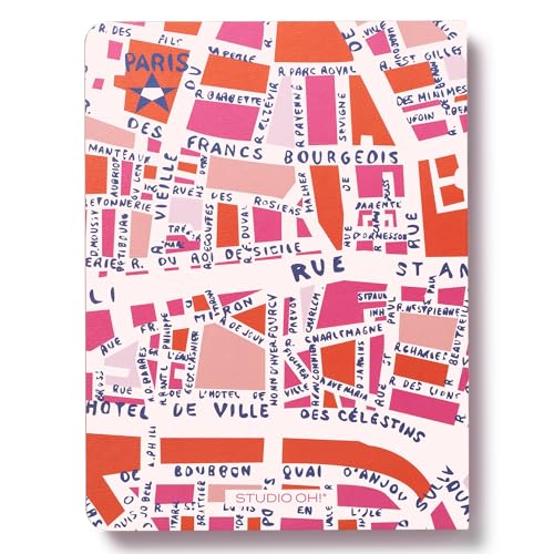 Journal copte de qualité supérieure Studio Oh Rues de Paris carnet rigide avec papier 100g
