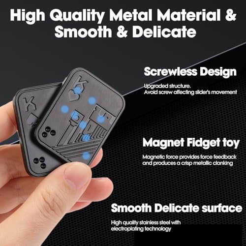 GoQQby Fidget Toys Adults, Metal Poker Fidget Slider, Magnetic Poker Push Card, Cool Office Gadgets, Relieve Stress, Gift Fidget Toys for Men (Black K) - Image 5