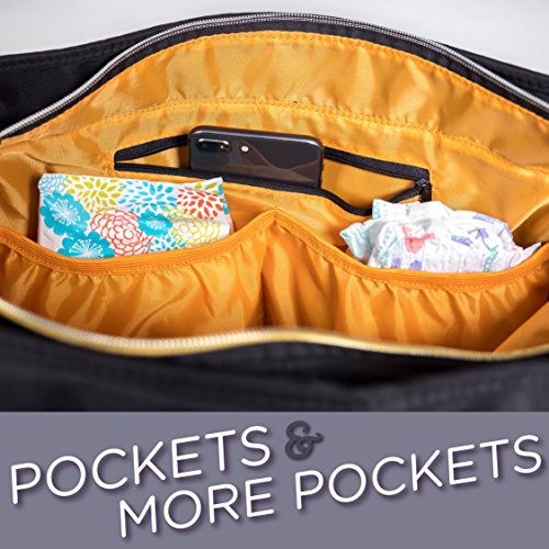 Zohzo Lauren Breast Pump Bag - Portable Tote Bag Great for Travel or Storage – Includes Padded Laptop Sleeve - Fits Most Major Pumps Including Medela and Spectra Breastpump (Black)