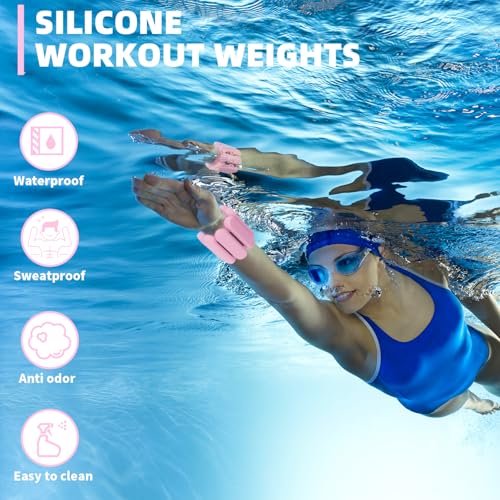 Image of Adjustable Ankle Weights for Women Men,Wrist Weights set for Walking Running,1 Pair (1Lbs Each) Silicone Workout Weights for gym fitness, Jogging,yoga,pilates,strength training,physical therapy