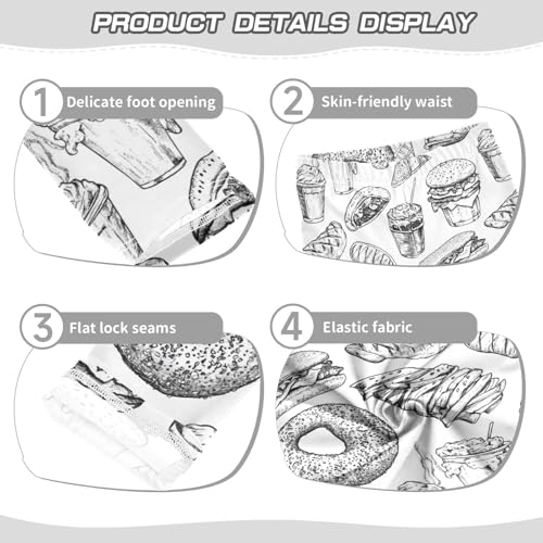 ZZKKO Girls Leggings Street Food Toddler Girls Clothes Leggings for Girls Toddler Girls Leggings 3-4T3