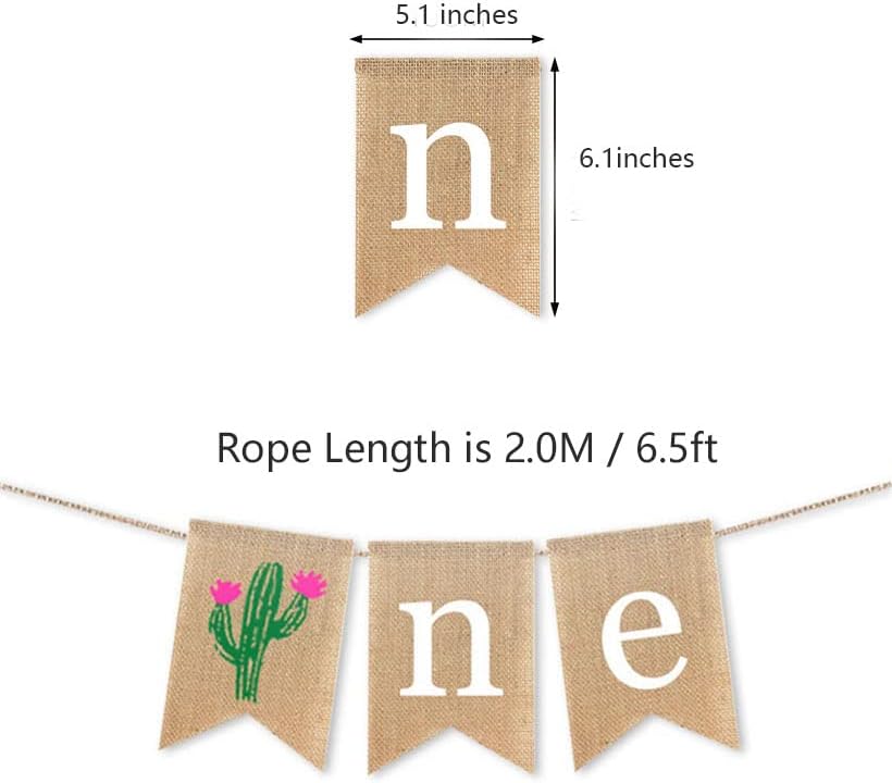 Miniatura 3 de Cartel de cactus para silla alta para primer cumpleaños, color verde, unisex de 78 pulgadas (solo ancho), pancarta de fiesta de cumpleaños