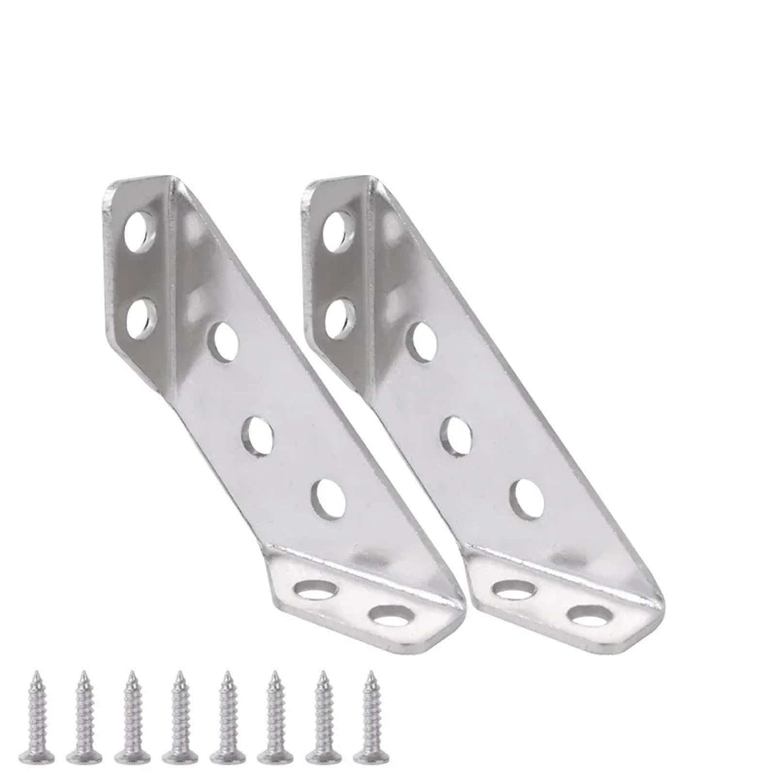 FQJYXWEWL Stainless Steel Furniture Angle Shelf Connector Cabinet Support Fixing Frame Corner Brace with Screw 1-10Pcs(2 Sets)