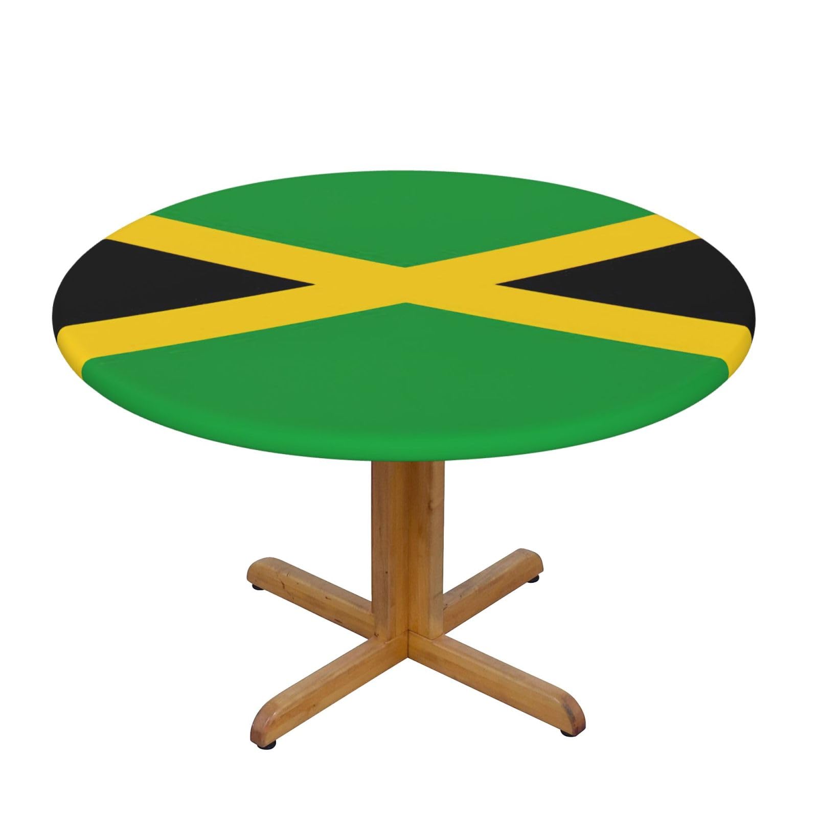 Jamaica Flag Print Oxford Wipeable Tablecloth Oil-Resistant Outdoor Table Cover Reusable Birthday Table Protector