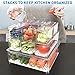 POMEAT 10 Pack Fridge Organizer, Stackable Refrigerator Organizer Bins with Lids, Produce Fruit Storage Containers for Storage Clear for Food, Drinks, Vegetable Storage