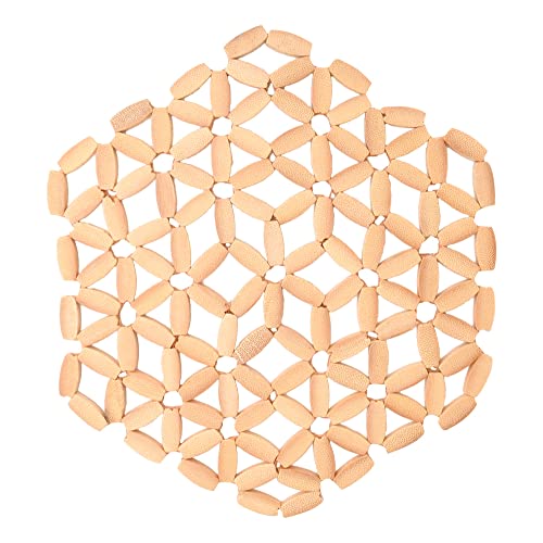Mimo Style Descanso de Panela de Bambu Formato Hexagonal, Sustentável e Resistente ao Calor para Pra