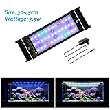 2 Lichteffekt-Modi: blau, bunt(weiß,blau,rot,grün); alle LEDs für Tageslicht, blaue LEDs für Nachtlicht; SMD 2835 LED,32er weiße LEDs,6er blaue LEDs,2er rote LEDs,2er grüne LEDs,gewährleisten einen natürlichen Look Ihres Aquariums und Fische und Pflanzen erscheinen hell und attraktiv