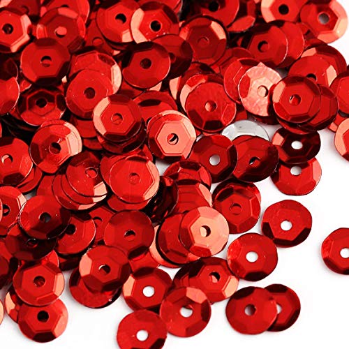 FINGOOO 9200Pcs 6mm Bulk Cup Sequins 22 Colors Round Loose Sequins for Crafts, Sewing, Sequin Slime, Wedding Christmas Decoration, DIY Arts Crafts, 110 Grams