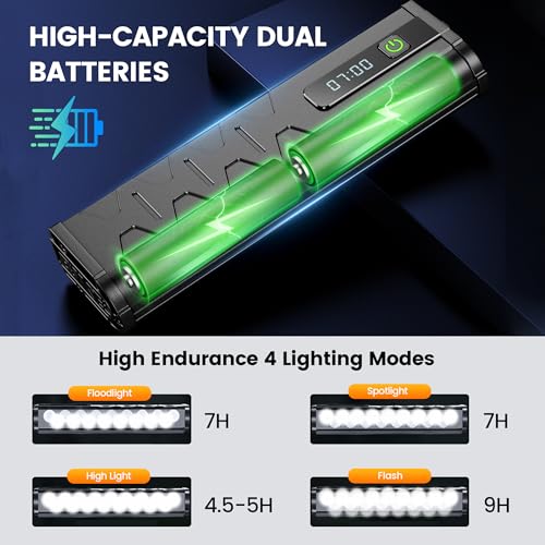 VASTFIRE 17 LED Bike Lights, Super Bright Bicycle Light for Night Riding, USB Rechargeable Bike Headlight and Taillight, Waterproof Wide Beam Bike Front Light with Digital Power Display - Image 5