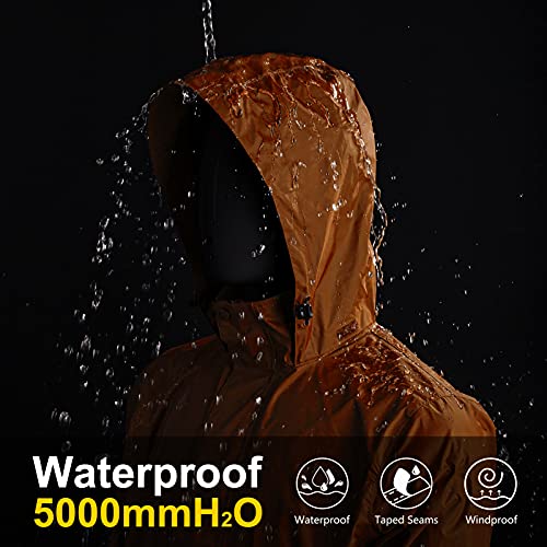 33,000Ft Packable Rain Jacket Men's Lightweight Waterproof Rain Shell Jacket Raincoat With Hood For Golf Cycling Windbreaker #TOP1