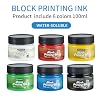 Falling in Art Water-Soluble Block Printing Ink, 6-Color Printmaking Ink Set for Linoleum Block, 3.5 floz