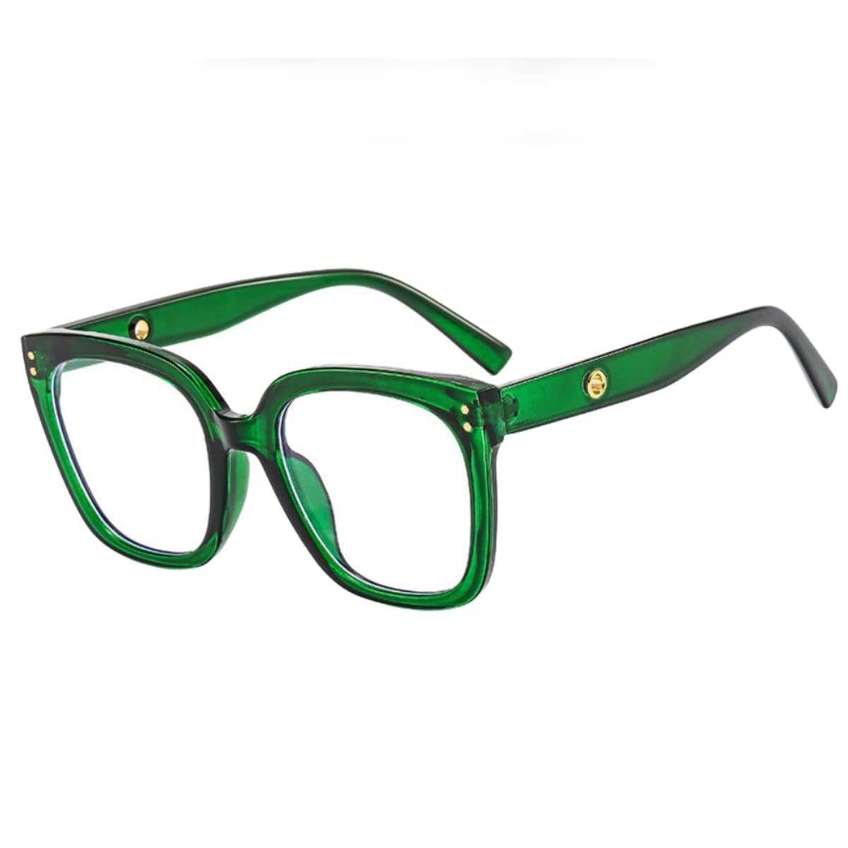 Shiratori Blue Light Blocking Glasses Rectangle Chic Preppy Look MultiColor Frame for Women Men Green