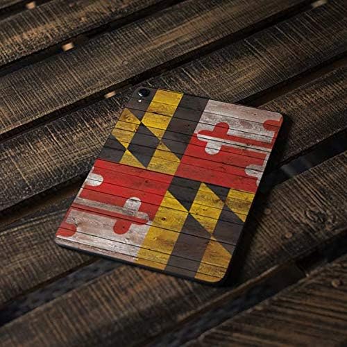 Skinit Decal Tablet skin compatible with iPad Pro 12.9in (2021) - Officially Licensed Maryland Flag Dark Wood Design