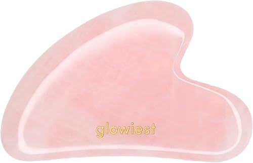 Gua Sha de cuarzo rosa para rostro y cuerpo cuarzo rosa 100% natural Drenaje linfático Mejora de líneas finas y arrugas - Relajante muscular