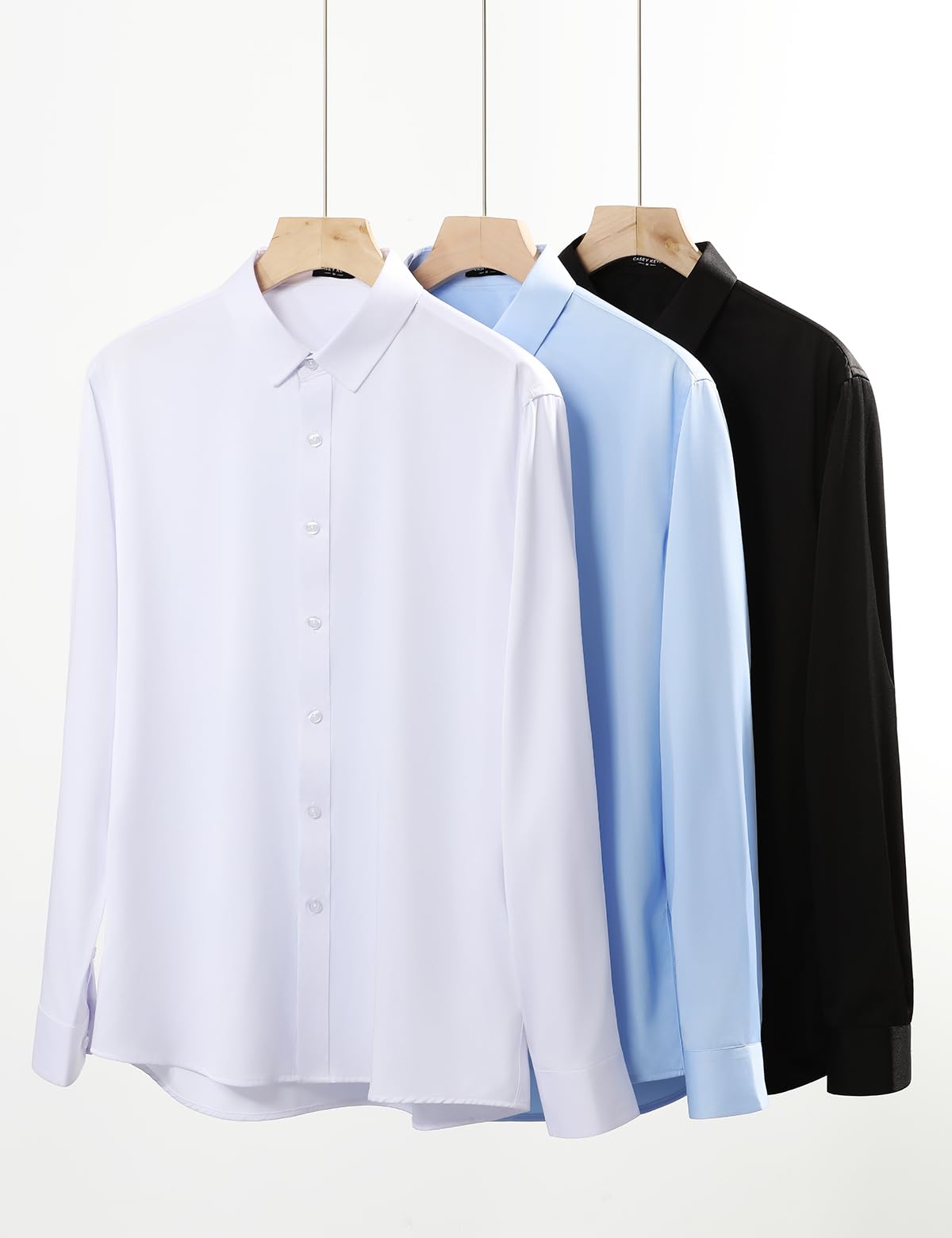 Camicia Uomo No Stiro Manica Lunga - Camicia Elegante da Uomo con Una Lucentezza Tenue, Regular Fit Business Casual, Antipiega con Bottoni