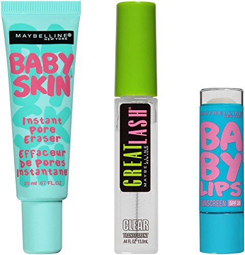 Maybelline New York NY Minute Makeup Kit, No Makeup Makeup Kit, Primer Gloss Mascara Makeup Set