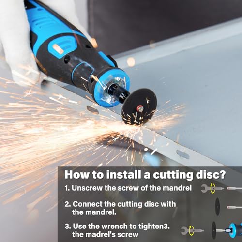 Image of 50PCS Rotating Cutting Wheel with 1-1 /4 inch Reinforced Fiberglass Cut Off Wheels &4PCS Mandrels Rotary Tool Accessories for Cutting Metal, Wood, Stone