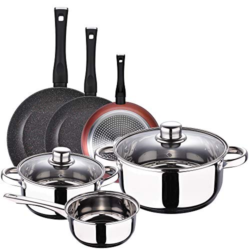 San Ignacio - Batería 5 Piezas S.ignacio Cassel Y Set 3 Sartenes Ø20/Ø24/Ø28 Cms, Aluminio Forjado, Antiadherente, Inducción En Oferta San Ignacio Batería 5 Piezas S.ignacio Cassel Y Set 3 Sartenes Ø20/Ø24/Ø28 Cms, Aluminio Forjado, Antiadherente, Inducción
