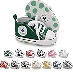 KIDSUN Unisex Baby Boys Girls High Top Sneaker Soft Anti-Slip Sole Newborn Infant First Walkers Canvas Denim Shoes