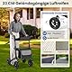 FANTASK 2 in 1 Rollstuhl & Reiserollator, schwarzer Reiserollator mit Höhenverstellsystem, Rollator aus Aluminium mit faltbarem Design, Rollstuhl mit Tasche & Stockhalter