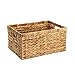 HQBL Cesta de Almacenamiento Rectangular de Jacinto de Agua con Mango -Cesto Organizador de Armario Tejido Natural- para Estanterías de Muebles Cube en Dormitorio, Baño, Entrada, Oficina（S, L）