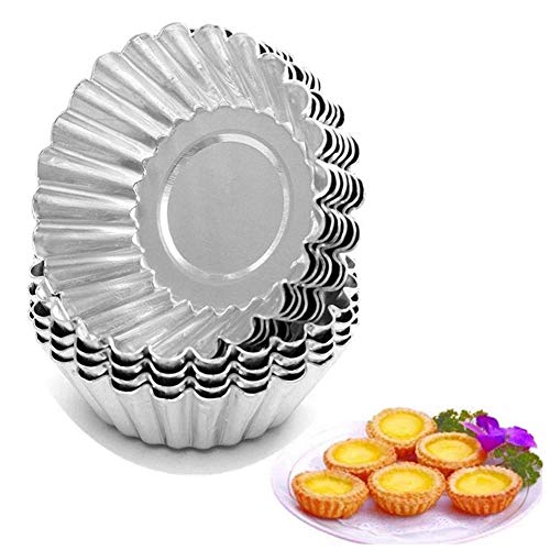 MeiLiu 30 pièces moules à Tarte aux oufs, Mini moules à Muffins à gâteau en Aluminium, Cupcake réutilisable antiadhésif, Outils de moules à Biscuits Cover