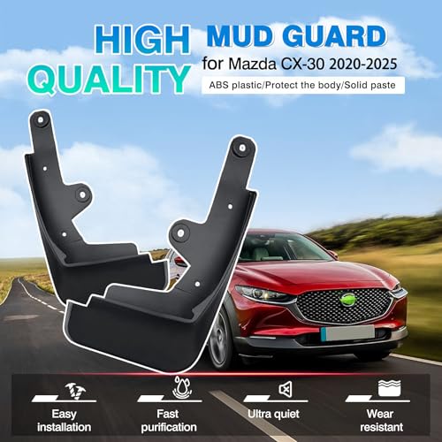 Image of Autorder Mud Flpas Splash Guards for Mazda CX-30 CX30 2020-2025 Accessories Mudflap Fender Flares Front and Rear Mud Guard Set 4PCS