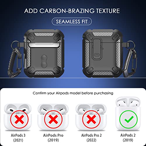 Image of RFUNGUANGO for AirPods 2 Case Carbon Fiber Series, Black