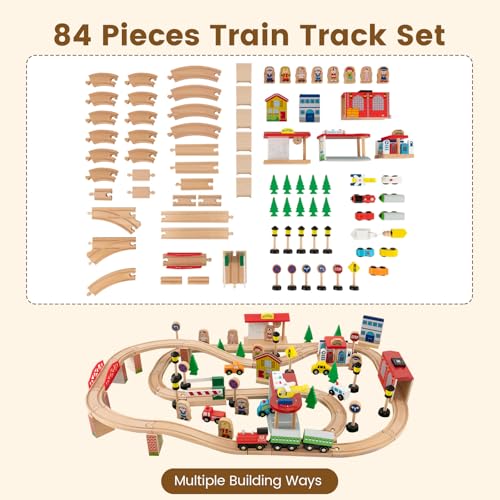 Costzon 10051 Train Table, 3-In-1 Wooden Train Set Table thumb #2