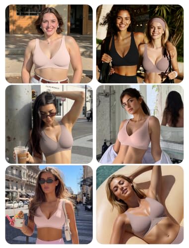 Image of Deep V Jelly Bras for Women Wireless Push Up Bralette Seamless Supportive