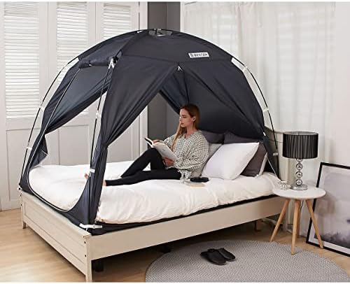 BESTEN Floorless Indoor Privacy Tent on Bed for Warm and Cozy Sleep Inside Drafty Room for Full Queen Bed