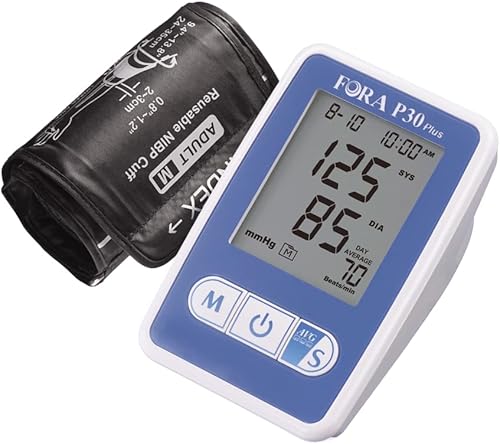 FORA Monitor de presión arterial de brazo de grado médico P30 Plus, fabricado en Taiwán, IRB y tecnología de promedio inteligente. Brazalete