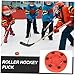 Toyvian 2pcs Roller Hockey Puck Training Balls Professional Inline Hockey Pucks for Men and Women Sturdy Rubber Material
