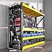 Tool Organizers and Storage, Adjustable 4-Tier Heavy Duty Shelving, 660 lbs Load Capacity per Layer, with 30 Metal Hook, Easy Install Utility Storage Rack(Yellow,200 * 50 * 120cm/79 * 20 * 47in)