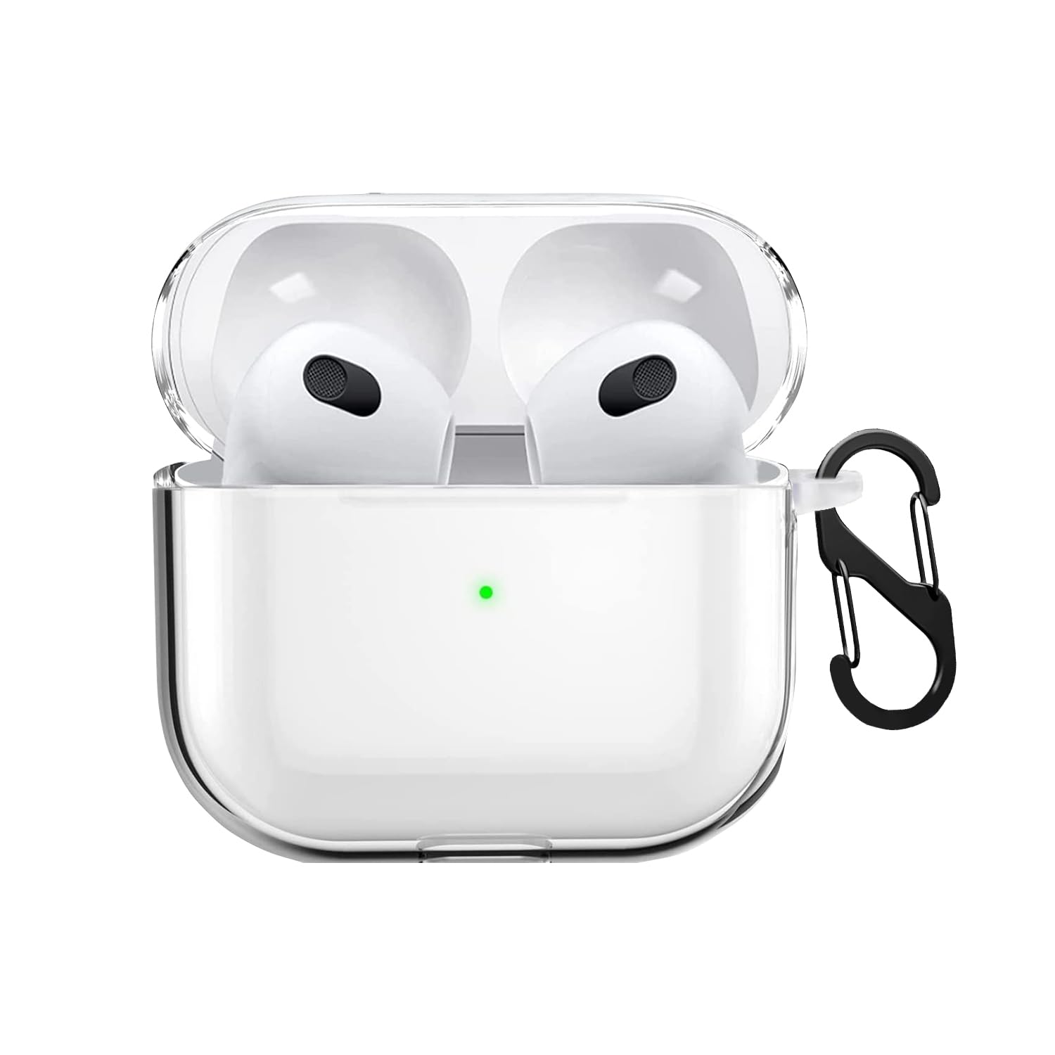 LIRAMARK Silicone Soft Case Cover with Buckle for Airpods 4 (2024), Apple airpods 4th Generation case (Transparent)-picture-43