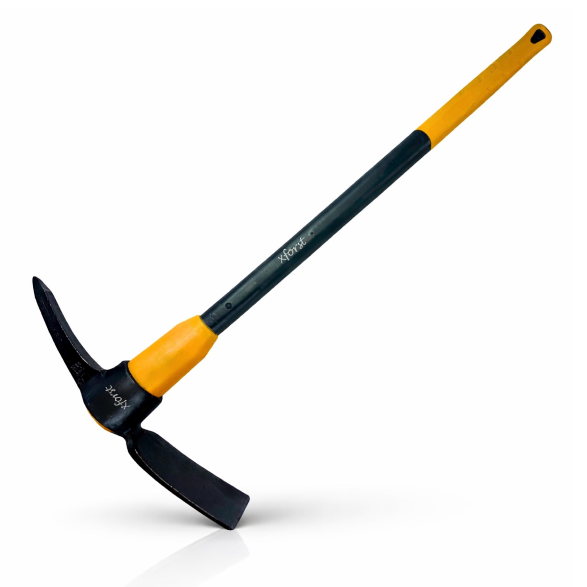 Xforst PF34 Grande Pioche de Terrassier 3,46 kg 90 cm Double Pointe Large Manche Fibre de Verre Sols Durs