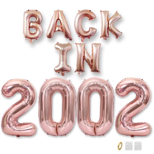 Jurxy Decoración de globos de cumpleaños número 23, color oro rosa, letras de papel de aluminio, globos de letras de feliz cumpleaños, suministros de fiesta para hombres y mujeres, accesorios de