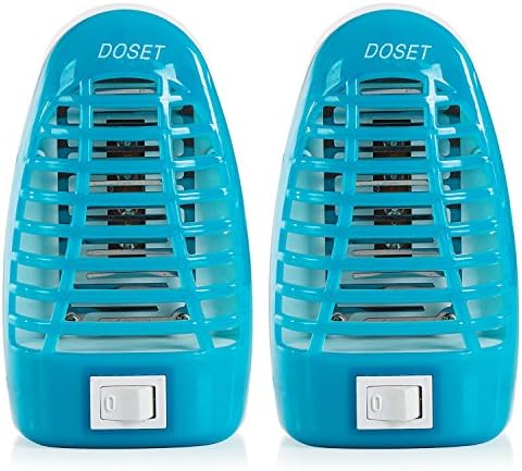 Doset Bug Zapper, Gnat Trap, Mosquito Killer Lamp, Electronic Insect Killer, Mosquito Trap, Eliminates Most Flying Pests, Killing Mosquitoes Night Lamp 2Pack (Blue)