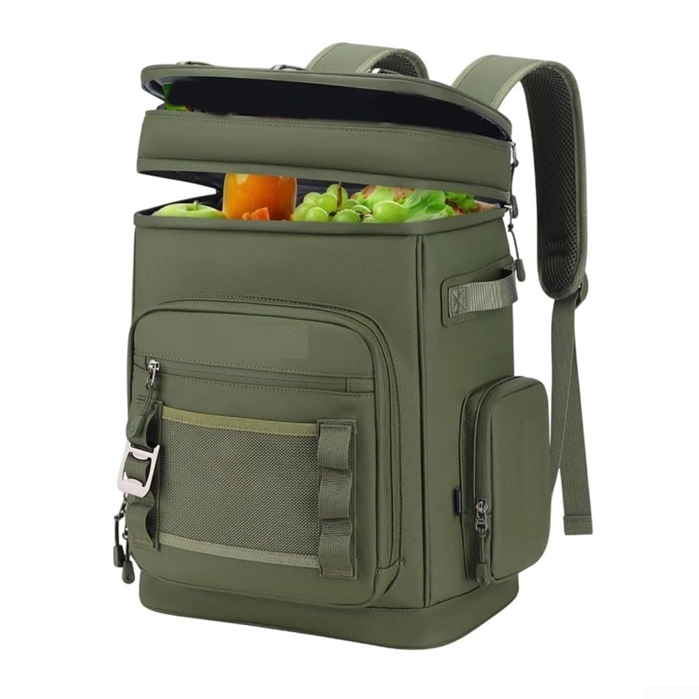 Torba chłodząca o dużej pojemności 30 l na kemping piknik | Mieści 30 puszek 330 ml, rozmiar 31 x 20 x 45 cm, pasuje do napojów rodzinnych, przestronna komora główna, idealna na pikniki