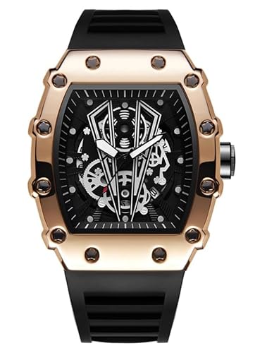 SLYHHZHMY Men's Quartz Waterproof Sports Watch, Cool Personalized Mechanical Watch (Rose Gold)