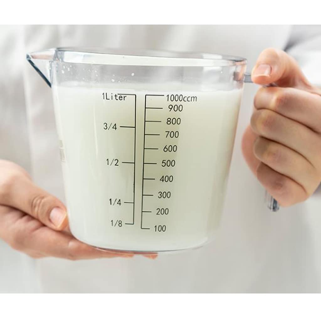 Outils de Cuisson Cuisine Tasses à mesurer en Plastique avec échelle Lait Farine Lait Thé Épaississant Ménage Durable (1000 ML)