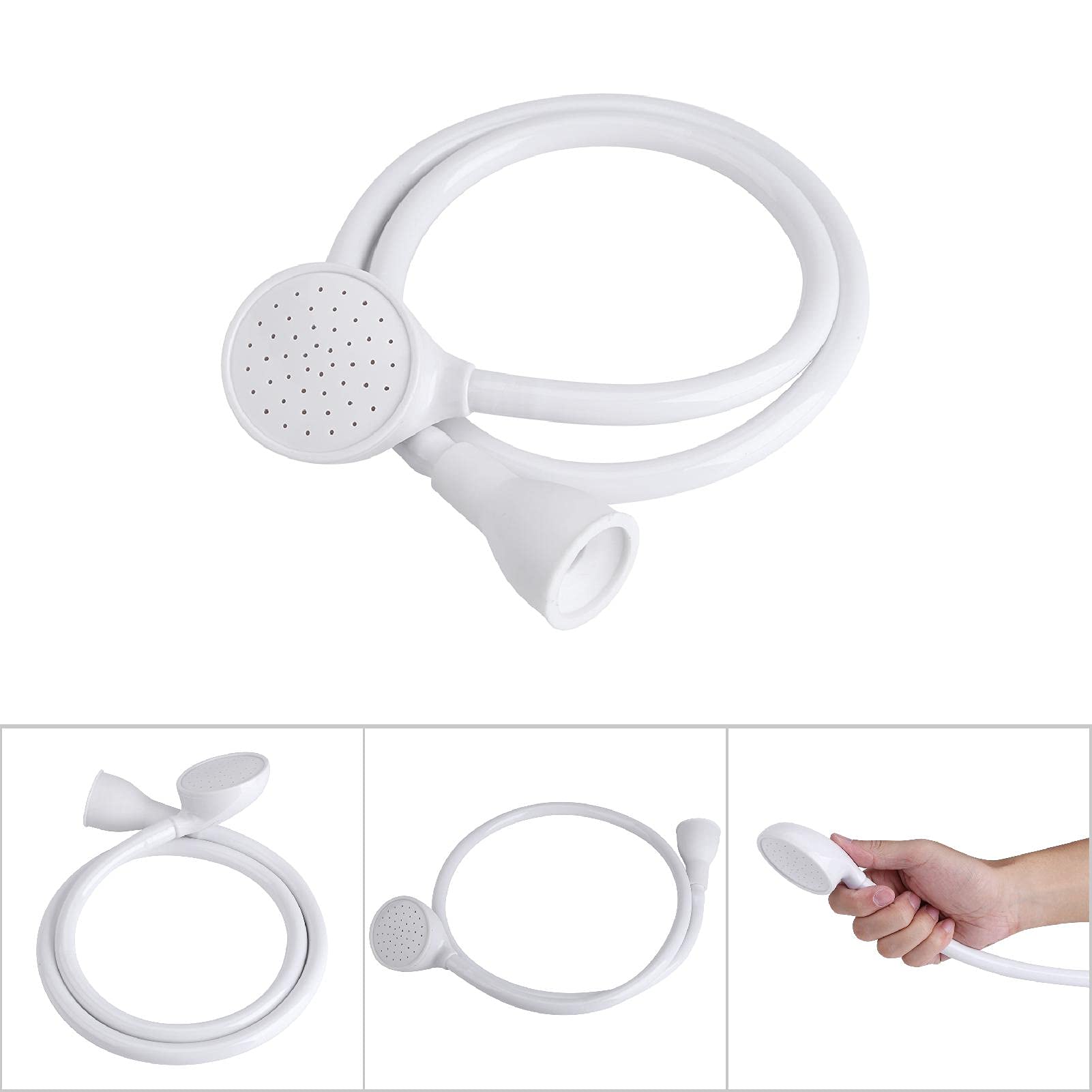 Cabezal de ducha de mano para mascotas, manguera de empuje para bañar perros y gatos, práctica herramienta de lavado de pelo para aseo, ideal para uso doméstico en el baño