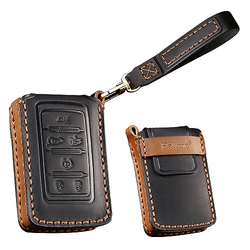 TECART Leather Key Fob Holder Keychain Fit for Jeep Wagoneer
