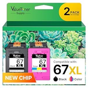 Paquete combinado de cartuchos 67XL para HP Ink 67 67XL para impresoras Deskjet 2700e 2755e 2732 2752 Deskjet 4155 4155e Envy 6055 6055e 6052 6058 Envy Pro 6400 6455 6455 5E 645 36, 2 Paquete