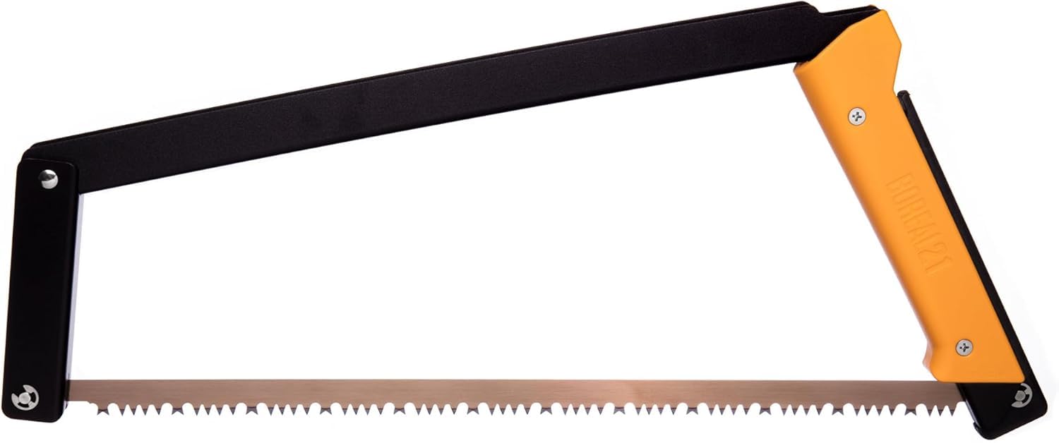 AGAWA - BOREAL21-21 Inch Folding Saw with All-Purpose Saw Blade - Camping Gear For Hiking, Fishing, Hunting, Bushcraft & Survival Kit (Black Frame/Yellow Handle)