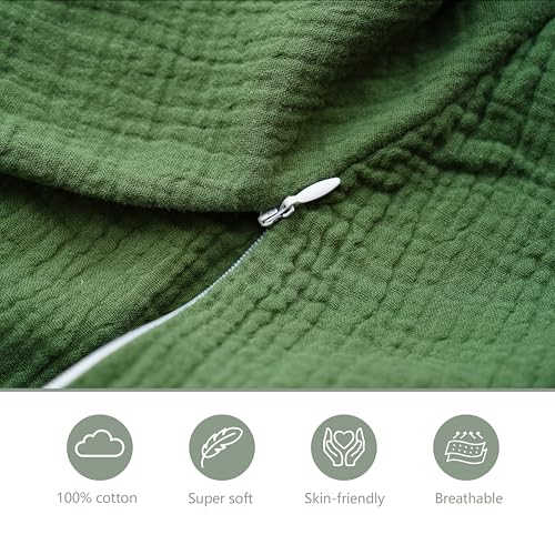 image for Coreeky Muslin Nursing Pillow Covers, 2 Pack, Soft & Adorable Slipcove