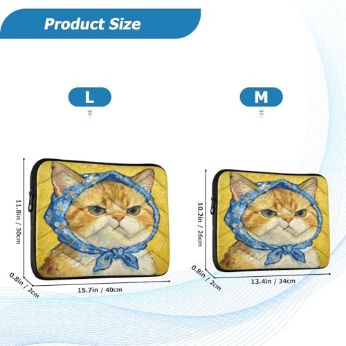 Funda acolchada para laptop 15-16 pulgadas con diseño gato miniatura 2