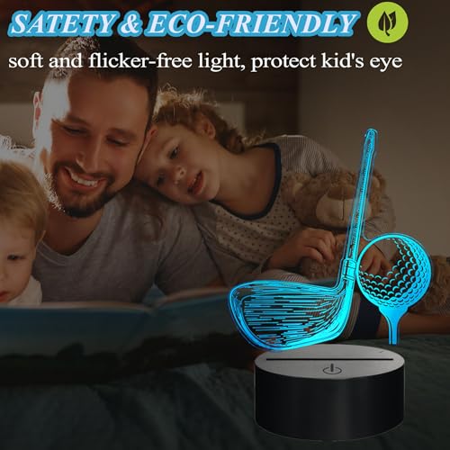 Image of Golf Night Light, Golf Club Gifts, 3D Illusion Lamp with 16 Colors Changing, Timer, 4 Flash Modes and Dimmable, Men Boys Girls Room Decoration, Holiday Xmas Gifts