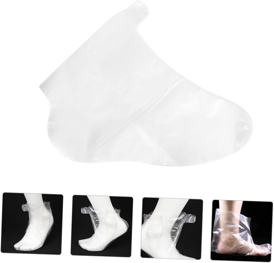100PCS Disposable Foot Covers for Skating Skiing Amusement Parks Transparent Foot Protectors for Shoe Fitting